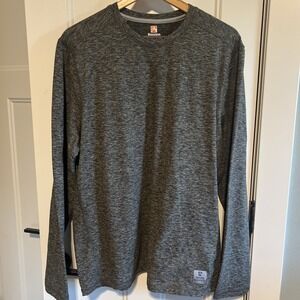 Rugged‎ Elements Sueded Crew Neck Long Sleeve Shirt in Cement Men's Large